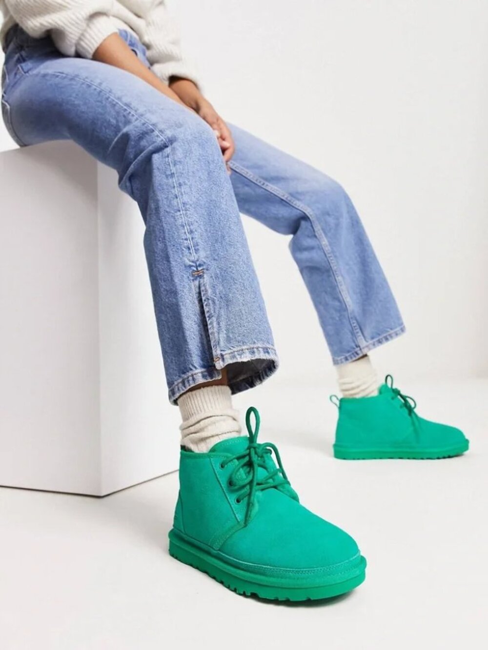 UGG Neumel Emerald Green Boots Lace Up Size 7